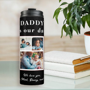 Bester Vater überhaupt Vatertag 5-Foto-Collage Thermosbecher