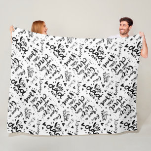 Bester Vater überhaupt Wortkunst Schwarz Weiß Vate Fleecedecke