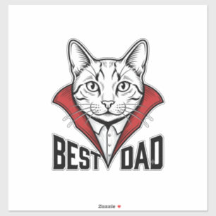 Bester Vater Vampir Katze Vintage Gravur Design_1 Aufkleber