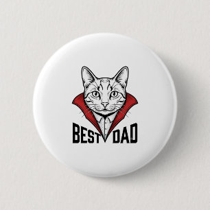 Bester Vater Vampir Katze Vintage Gravur Design_1 Button