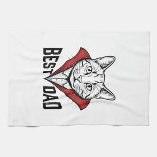 Bester Vater Vampir Katze Vintage Gravur Design_1 Geschirrtuch