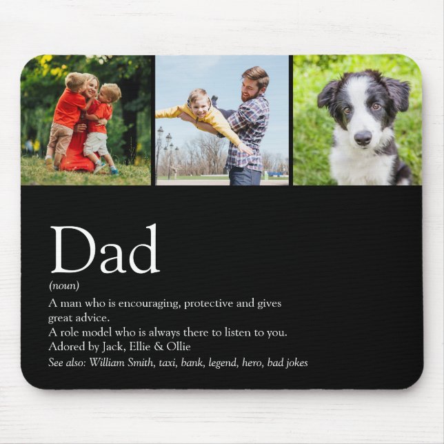 Bester Vater Vater Definition Foto Schwarz Mousepad (Vorne)