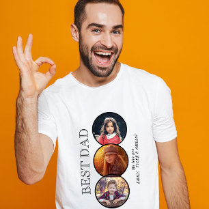 Bester Vater Vatertag 3 Oval Foto Collage Tri-Blend Shirt