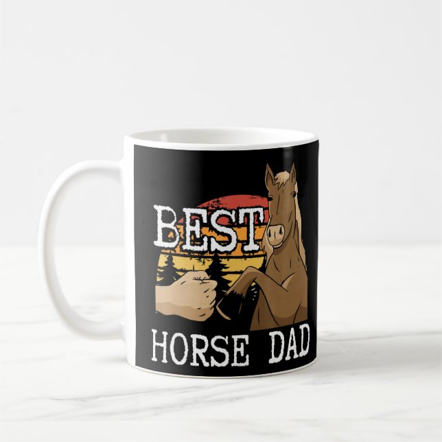 Bester Vater Vatertag Tierpferde Kaffeetasse (Links)