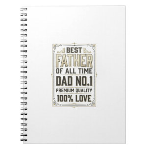 Bester Vater Vintage Gravur Typografisches Hemd De Notizblock