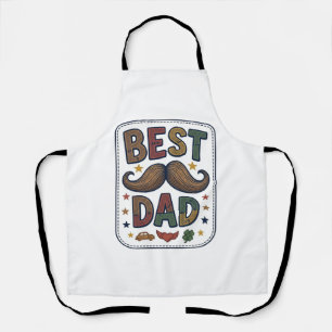 Bester Vater Vintage-Schnurrbart-Vektor-Vater-Desi Schürze