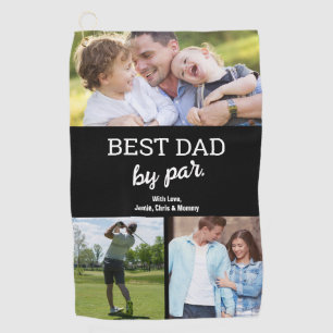 Bester Vater von Par 3 Fotos Vatertag Geschenk nac Golfhandtuch