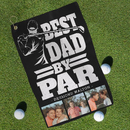 Bester Vater von Par 3xFoto Väter Tagesgeschenk Golfhandtuch