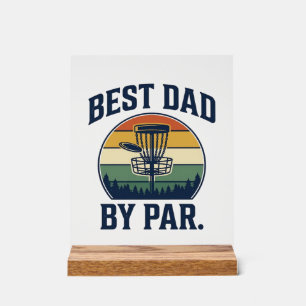 Bester Vater von Par Disc Golf Vintage-Sonnenunter Acrylschild