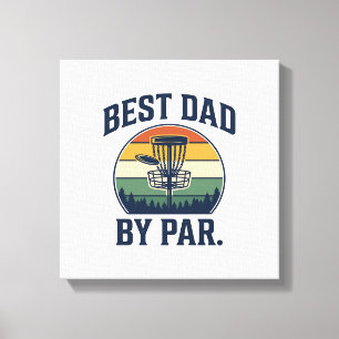 Bester Vater von Par Disc Golf Vintage-Sonnenunter Leinwanddruck