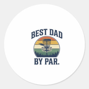 Bester Vater von Par Disc Golf Vintage-Sonnenunter Runder Aufkleber