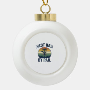 Bester Vater von Par Disc Golf Vintage-Sunset-Desi Keramik Kugel-Ornament