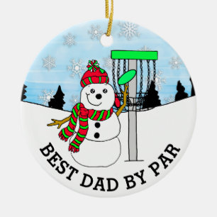 Bester Vater von Par Disk Golf Weihnachten Keramik Ornament