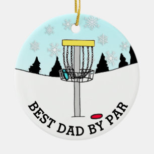 Bester Vater von Par Disk Golf Weihnachten Keramik Ornament