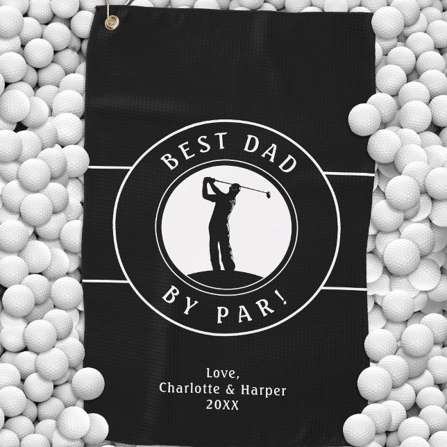 Bester Vater von Par Elegante Wählen Sie eine ande Golfhandtuch (Best Dad By Par Elegant Sports Golfer Black White Golf Towel)