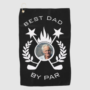 Bester Vater von Par Foto Vater's Gift Golf Handtu Golfhandtuch
