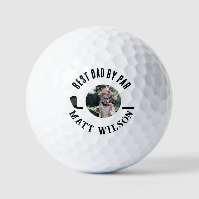 Bester Vater von Par Geschenk für Ihn Vater's Day Golfball (Vorderseite)