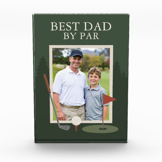 Bester Vater von Par Golf Geschenk für Vater Fotoblock (Vorderseite)