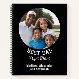 Bester Vater von Par Golf Lover Foto Schwarz Notizbuch