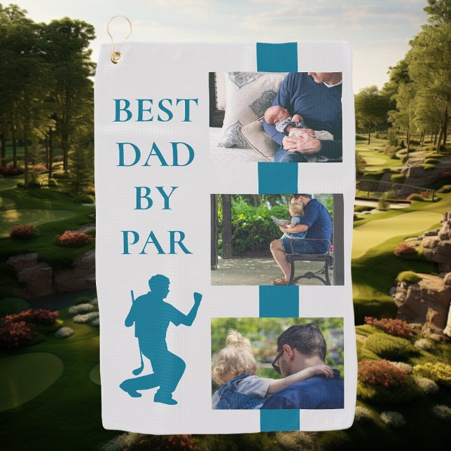 Bester Vater von Par Golf Vater Foto Geschenk Golfhandtuch (Von Creator hochgeladen)
