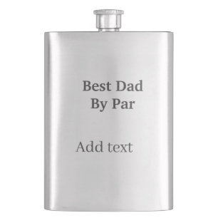 Bester Vater von par grau schwarz Vatertag Name ei Flachmann