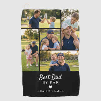 Bester Vater von Par Grid Fotocollage-Geschenk für Golfhandtuch