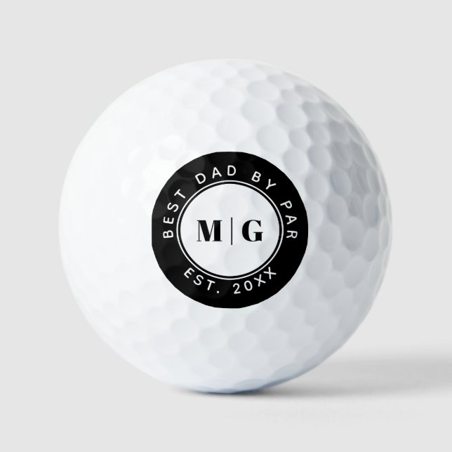 Bester Vater von Par-individuelle Monogramm-Gesche Golfball (Vorderseite)