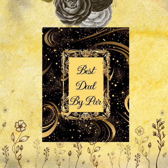 Bester Vater von Par Moderne Kalligraphie, seidig  Fleecedecke (Best Dad By Par Modern Calligraphy Leafy Swirl Fun Fleece Blanket)