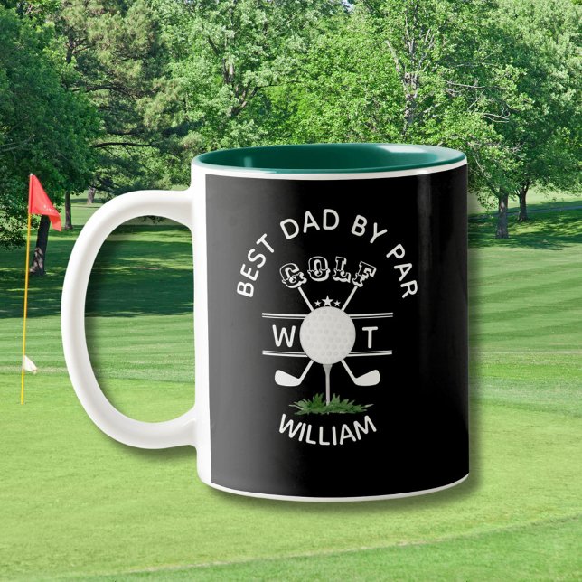 BESTER VATER VON PAR-MONOGRAMM NAME ZWEIFARBIGE TASSE (Von Creator hochgeladen)