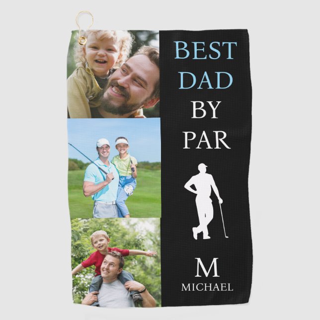 Bester Vater von Par Personalisiert Golfhandtuch (Vorderseite)
