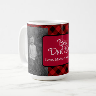 Bester Vater Weihnachts Klassik Rot Kariert Holly Kaffeetasse