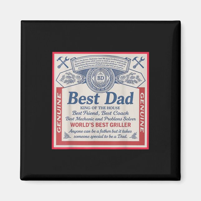 Bester Vater Weltbester Griller Vatertag  Magnet (Vorne)