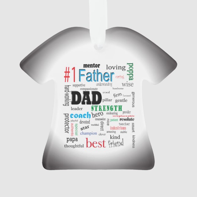 Bester Vater Word Cloud Ornament (Rückseite)