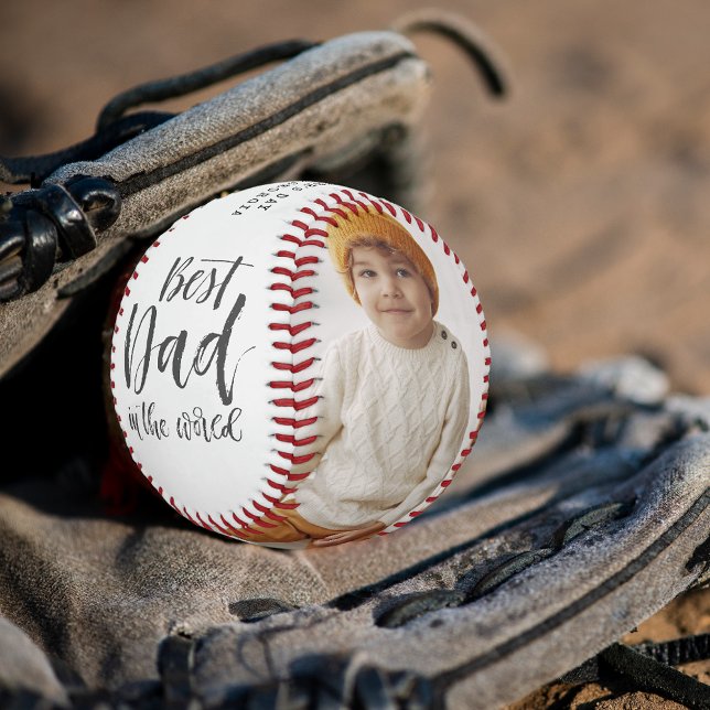 Bester Vater | Zwei-handgeschriebene FotoCollage Baseball (Von Creator hochgeladen)