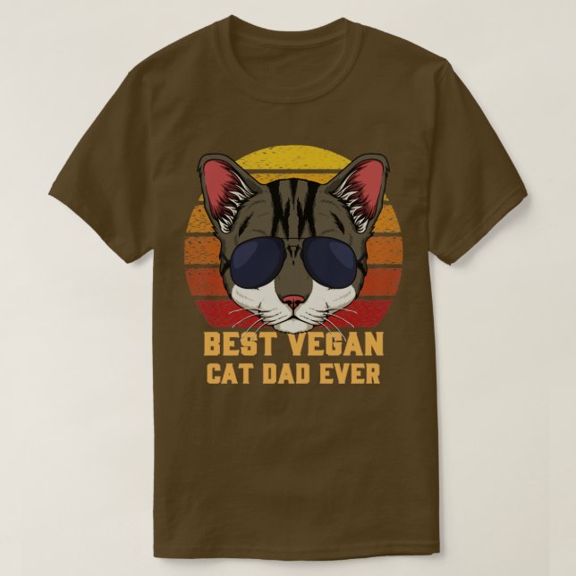 Bester Veganer Cat Vater je T-Shirt (Design vorne)