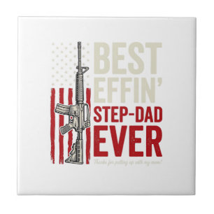 Bester verdammter Stiefvater ever Patrioten Vintag Fliese