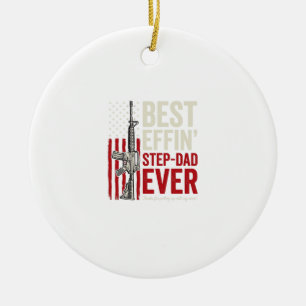 Bester verdammter Stiefvater ever Patriotisch Vint Keramik Ornament