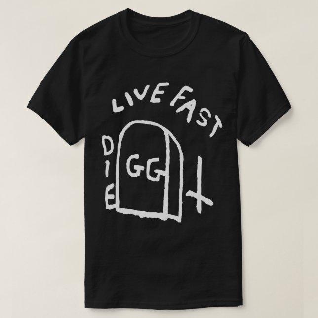 Bester Verkauf - Allin GG Allin Weiß und Schwarz E T-Shirt (Design vorne)