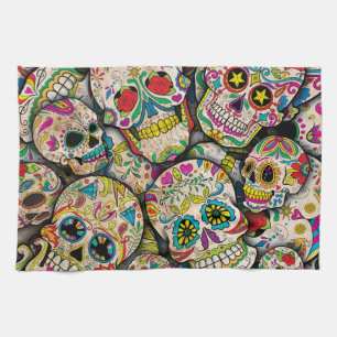 Bester Verkauf von Zucker-Schädelmuster Geschirrtuch