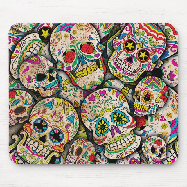 Bester Verkauf von Zucker-Schädelmuster Mousepad (Vorne)