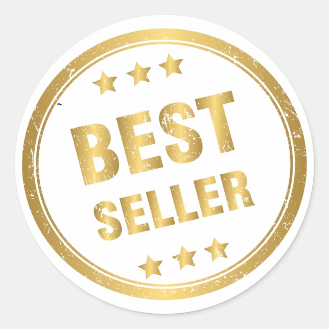 Bester Verkäufer Gold Runder Aufkleber (Vorderseite)