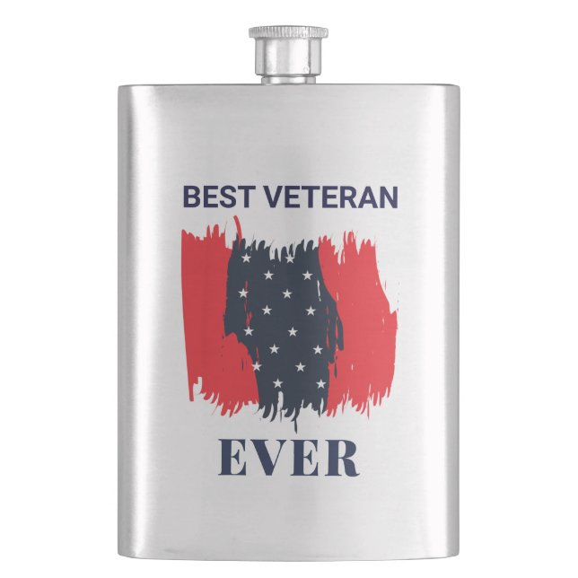 Bester Veteran je klassische Flasche Flachmann (Vorderseite)