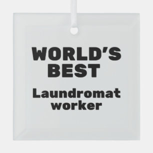 Bester Waschsalonarbeiter der Welt Ornament Aus Glas