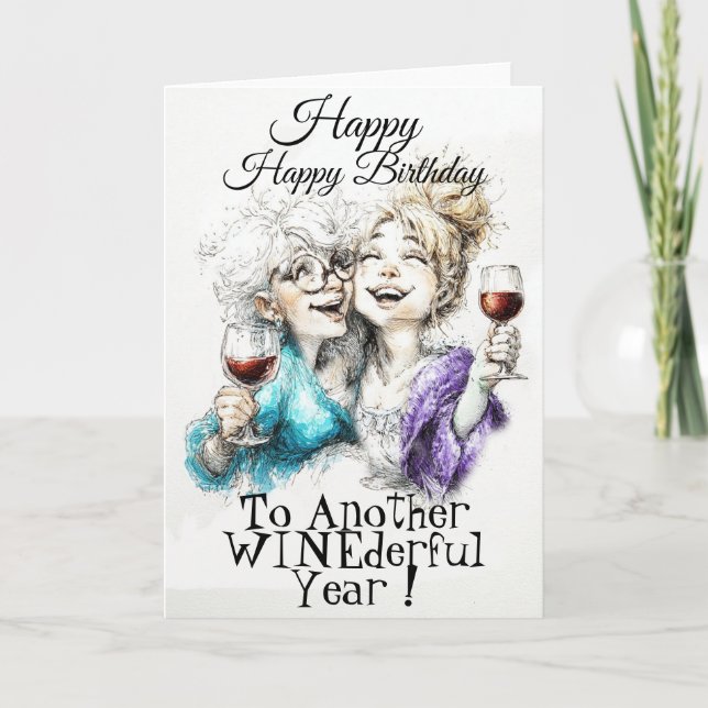 Bester Wein Geburtstag  Karte (Vorderseite)