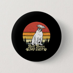 Bester weißer Boxer Vater je Vintager Retro Hund V Button
