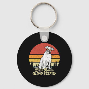 Bester weißer Boxer-Vater überhaupt Ever Vintage R Schlüsselanhänger