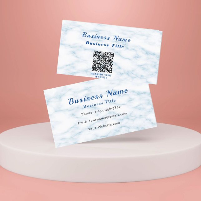 Bester Weißer Marmor-QR-Code Visitenkarte (Von Creator hochgeladen)