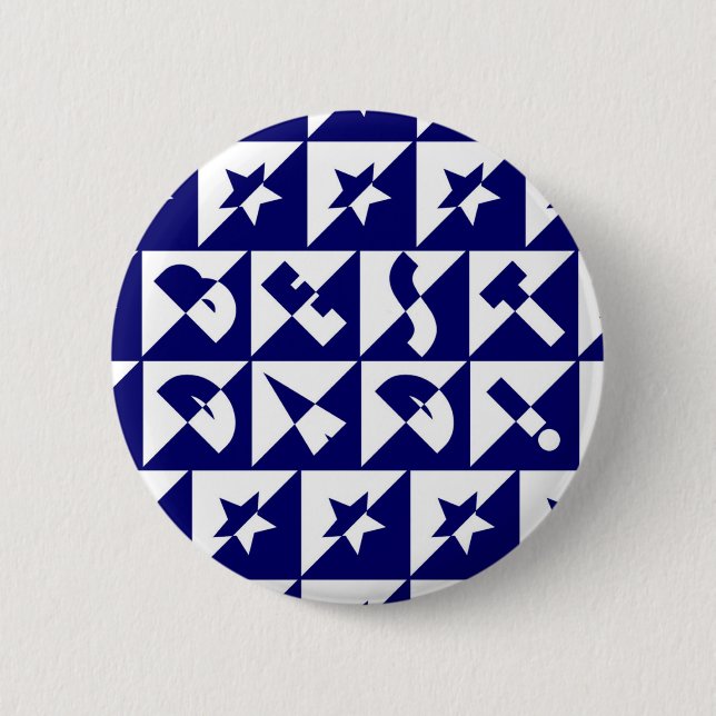 Bester Wilder Vater-Text in Blau Button (Vorderseite)