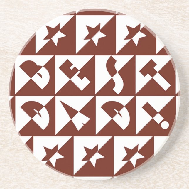 Bester Wilder Vater-Text in Rotem Untersetzer (Vorne)