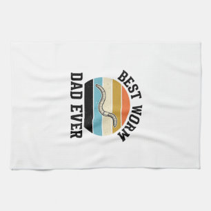 Bester Wurm-Vater Aller Zeiten Vintage Wurm-Shirt Geschirrtuch